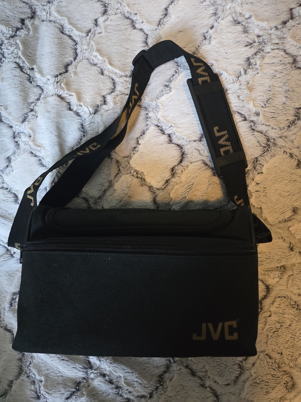 Vintage JVC Camcorder Multipocketed Carry Storage Bag 7x12 Adjustable Strap